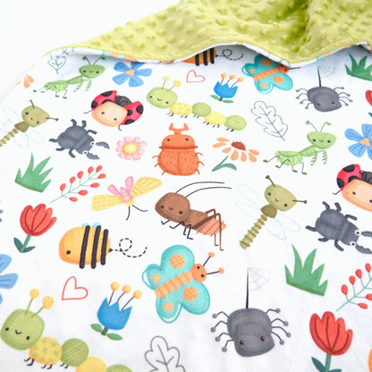 NEW - Baby & Toddler Minky Blanket - Bug Buddies