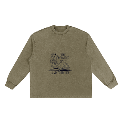 Snow Washed Oversize Long Sleeve T-shirt