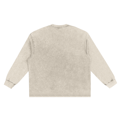 Snow Washed Oversize Long Sleeve T-shirt