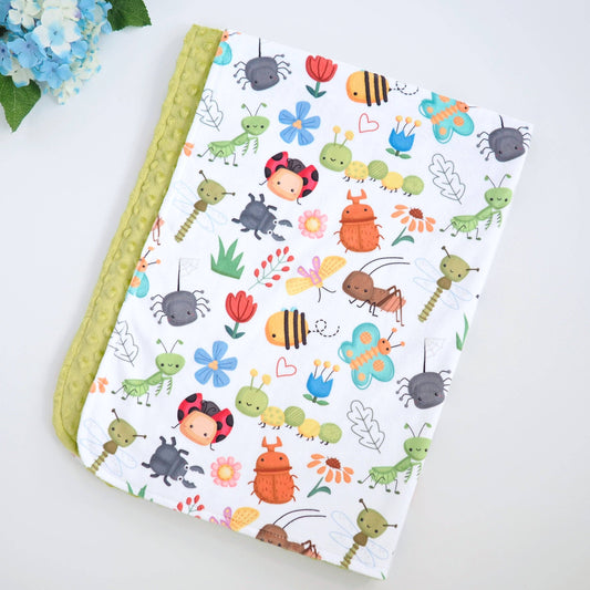 NEW - Baby & Toddler Minky Blanket - Bug Buddies