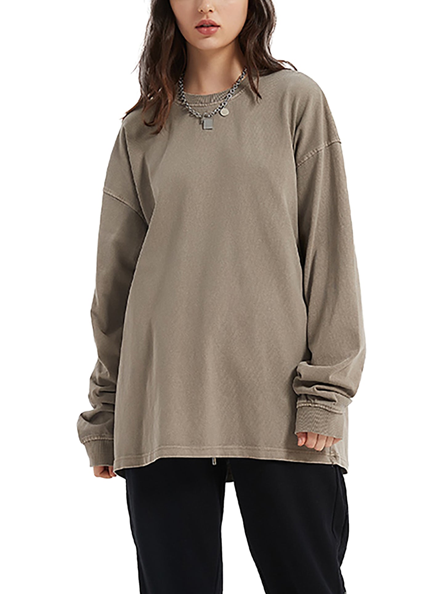 Enzyme Washed Long Sleeve T-shirt